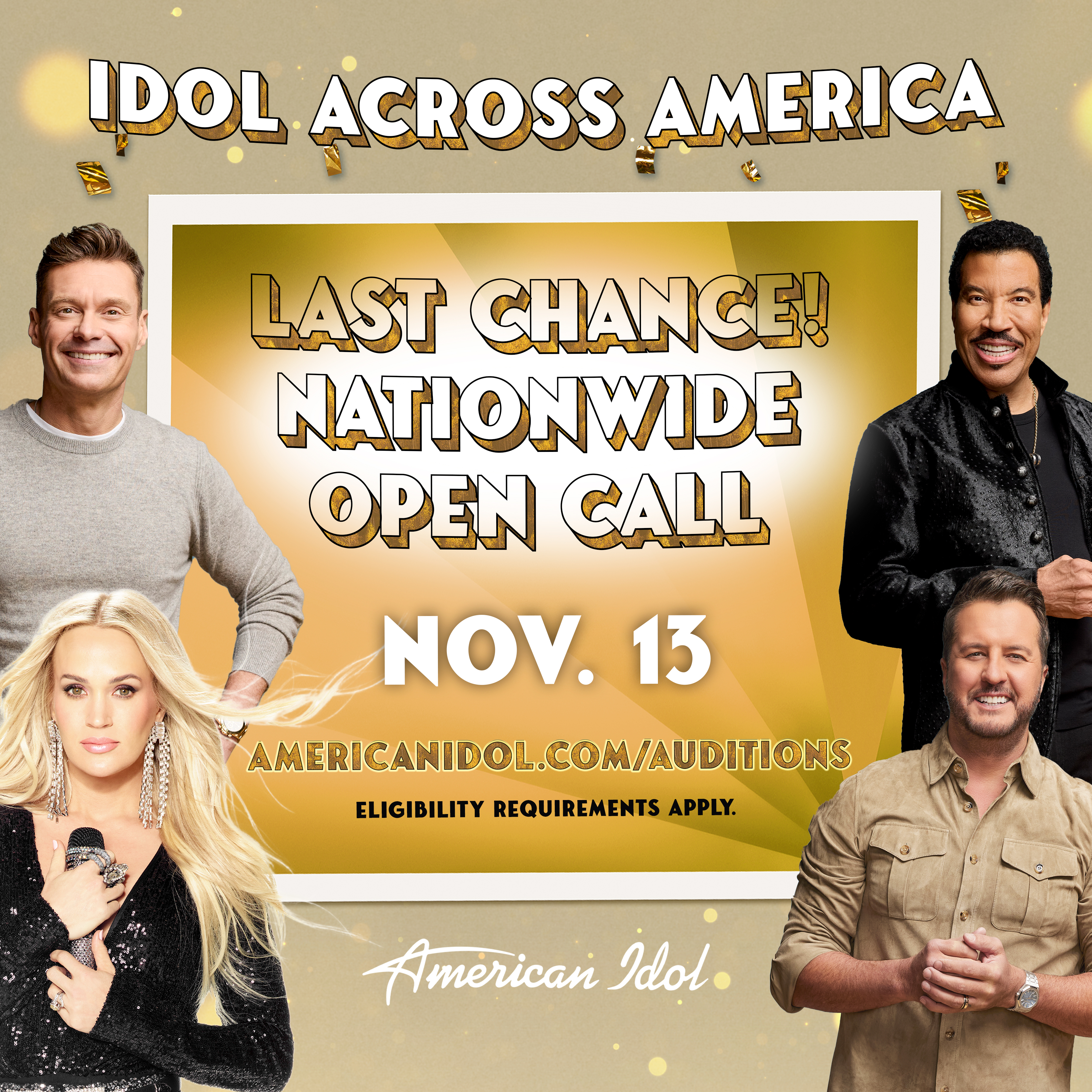 Idol Across America - Last Chance Nationwide Open Call NOVEMBER 13