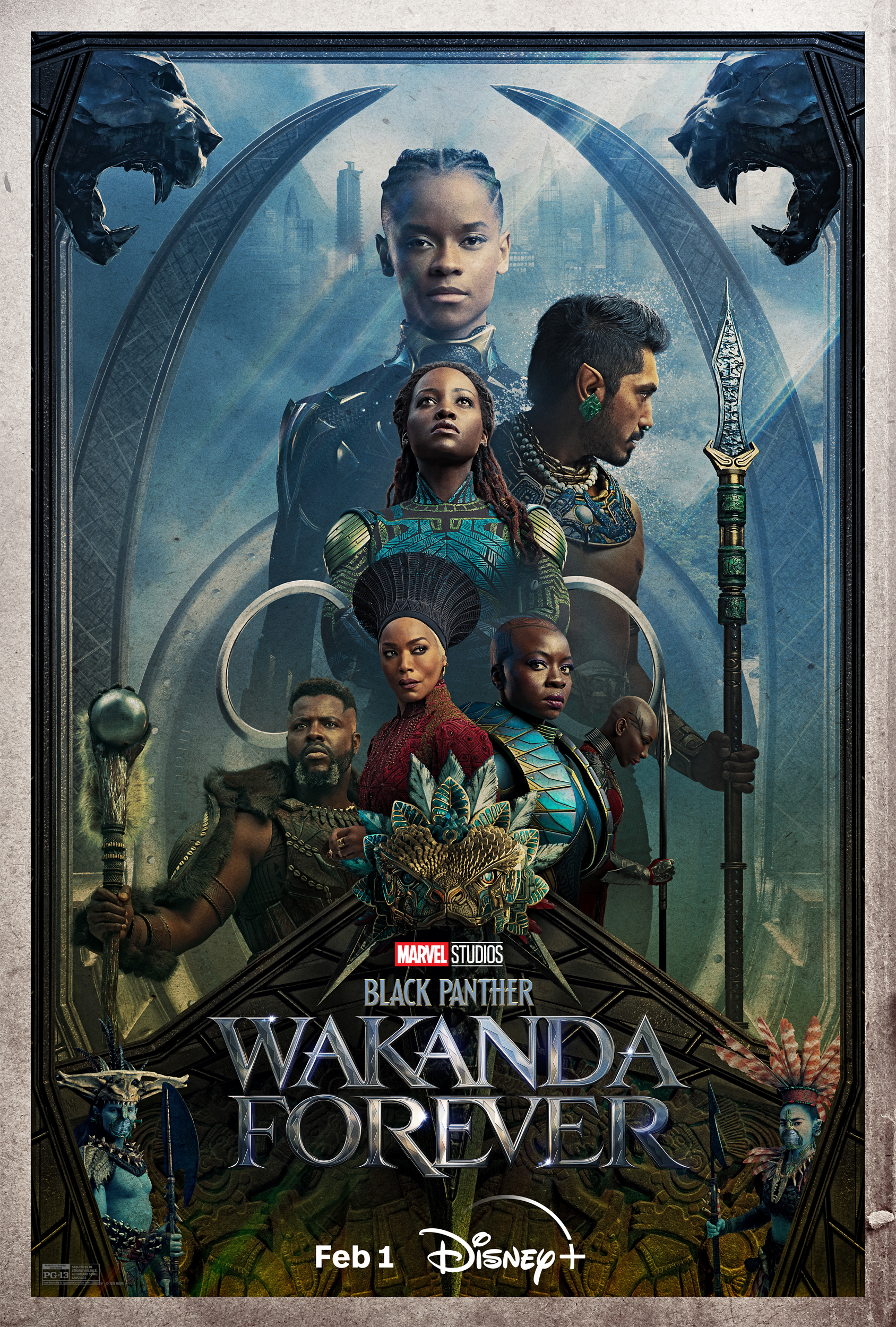 Marvel Studios Black Panther Wakanda Forever streams February 1 only on Disney Disney